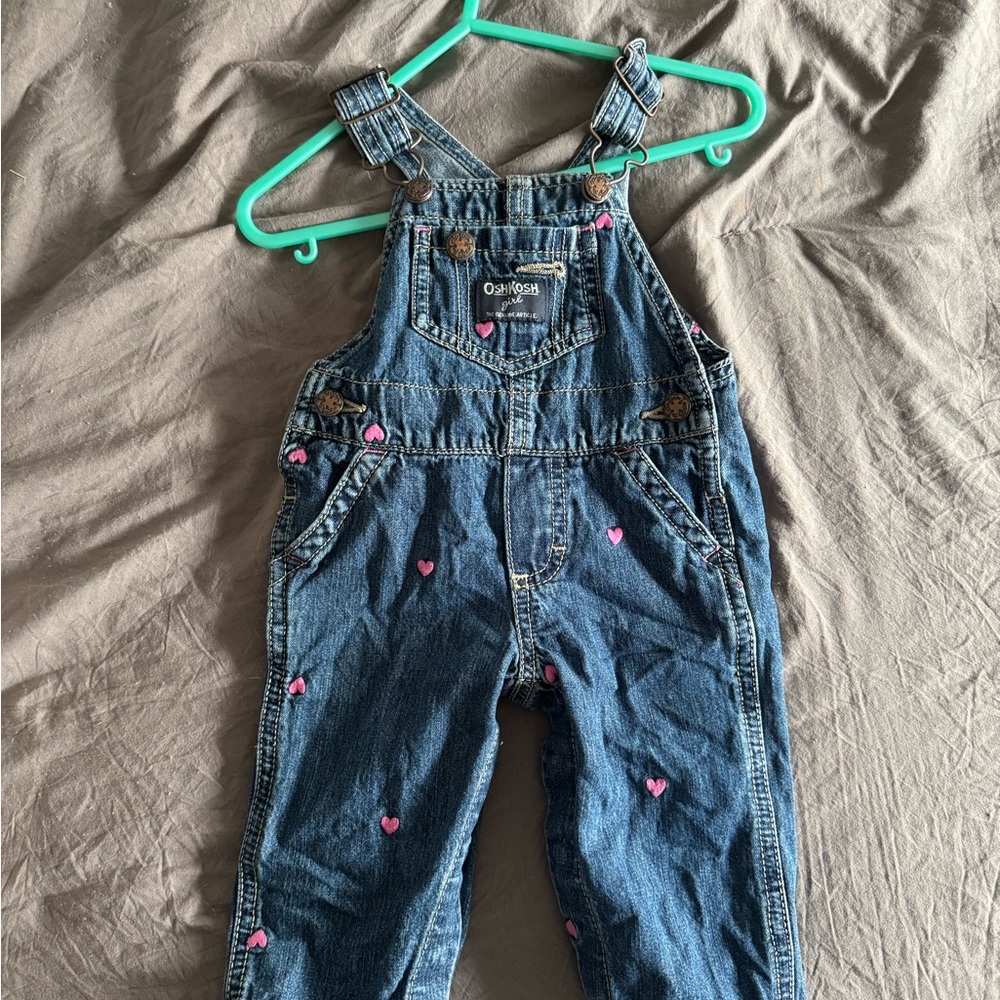 OshKosh B'gosh Denim Overalls with Pink Accents